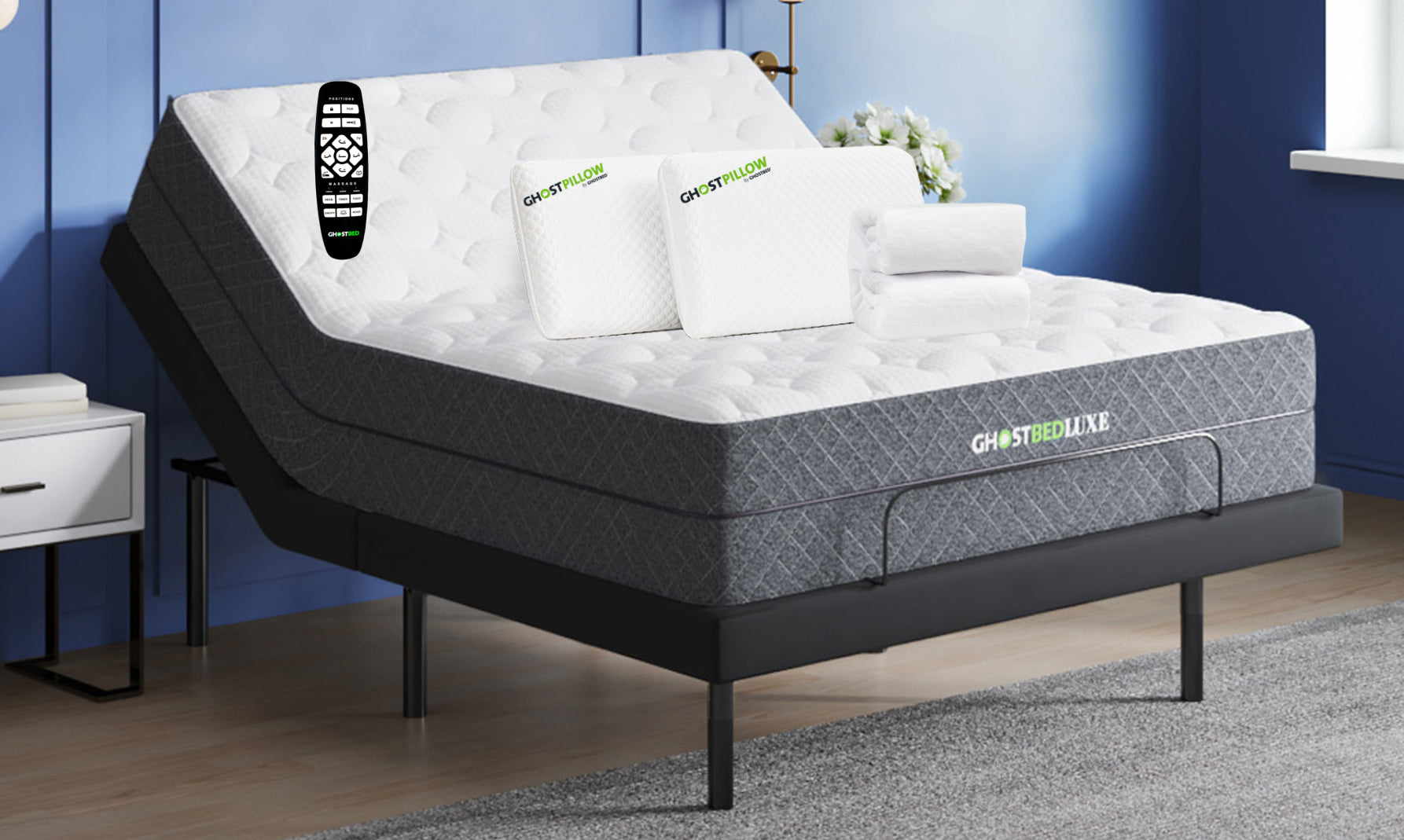 Classic Brands Adjustable Comfort Adjustable Bed Base with Massage,  Wireless Remote and USB Ports, Queen : : Home